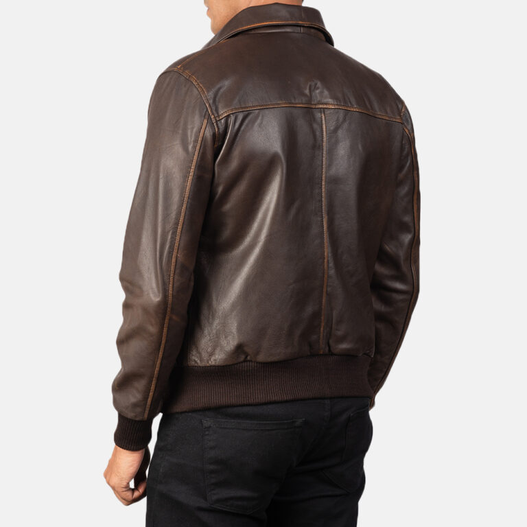 Mens Aaron Brown Leather Bomber Jacket6416-8-1568718828676